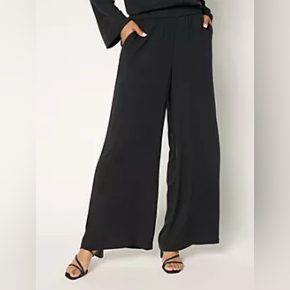 Kenneth Cole New York Black Wide-Leg Pants